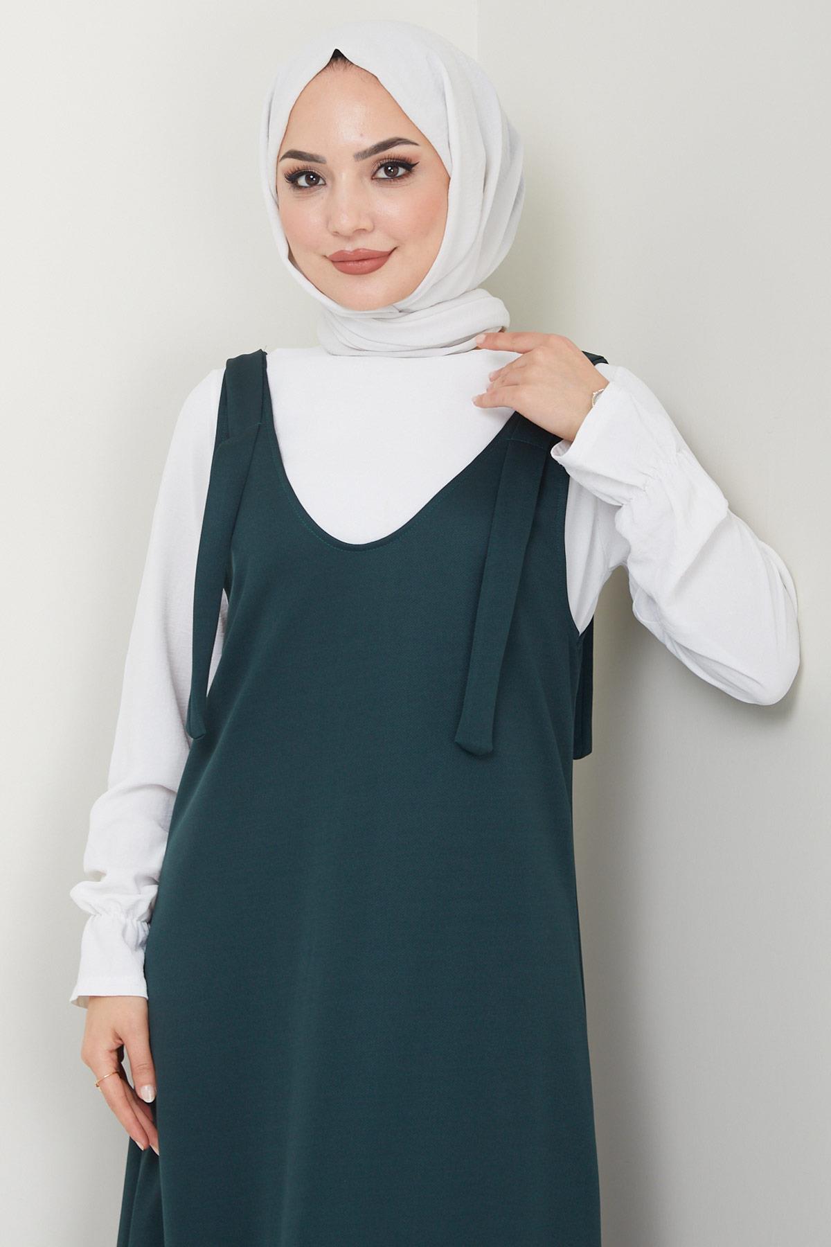 Nehir Örme Jile Elbise Zümrüt HM2389