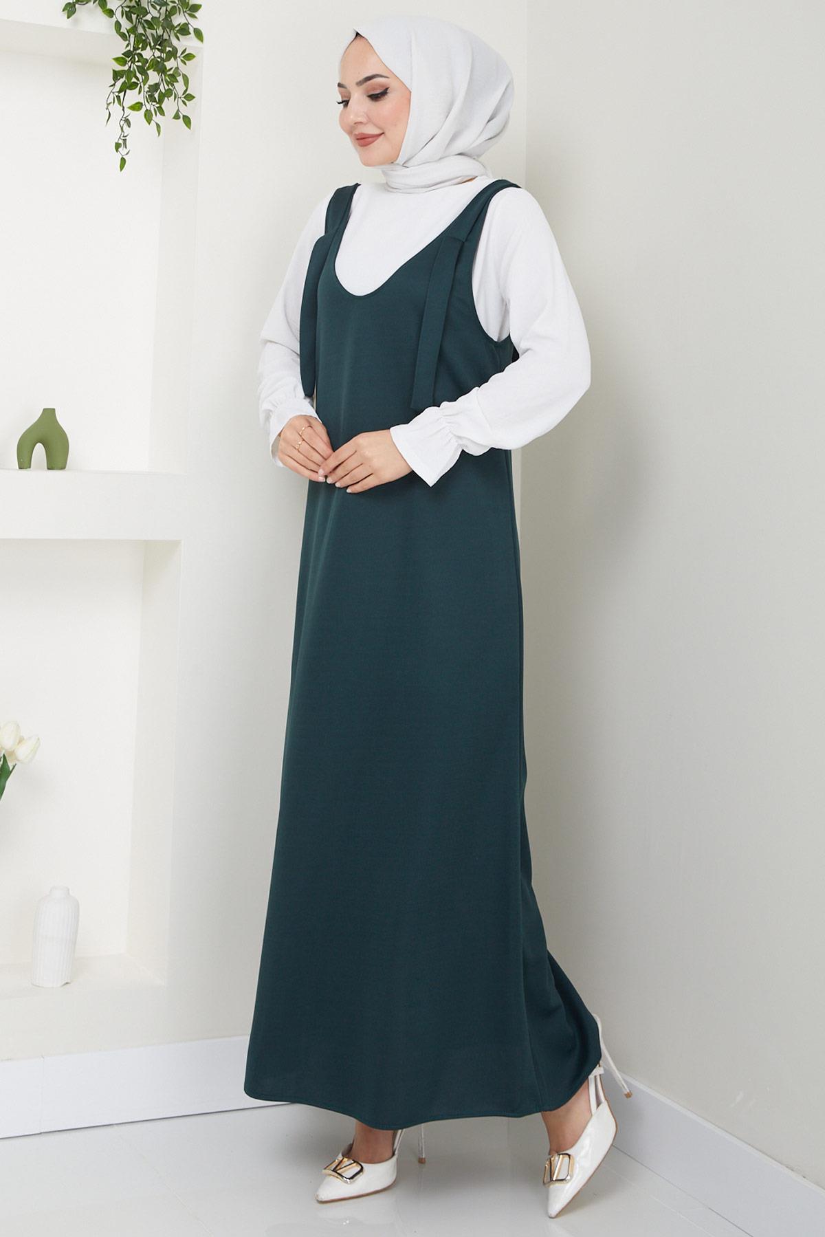 Nehir Örme Jile Elbise Zümrüt HM2389
