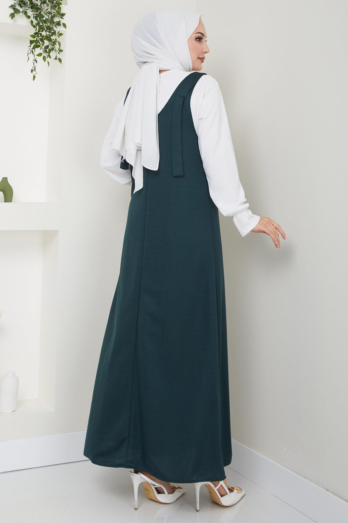 Nehir Örme Jile Elbise Zümrüt HM2389