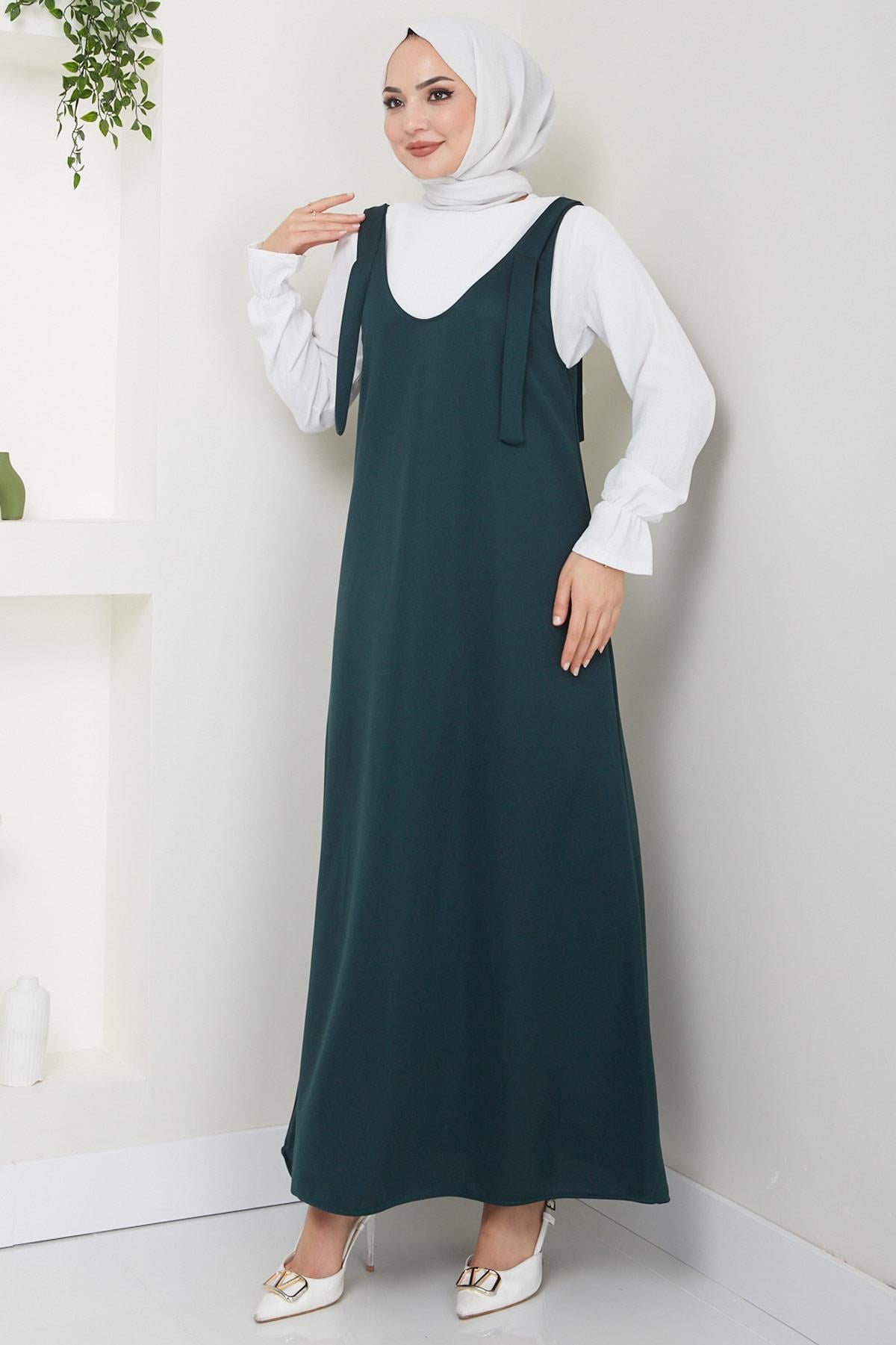 Nehir Örme Jile Elbise Zümrüt HM2389
