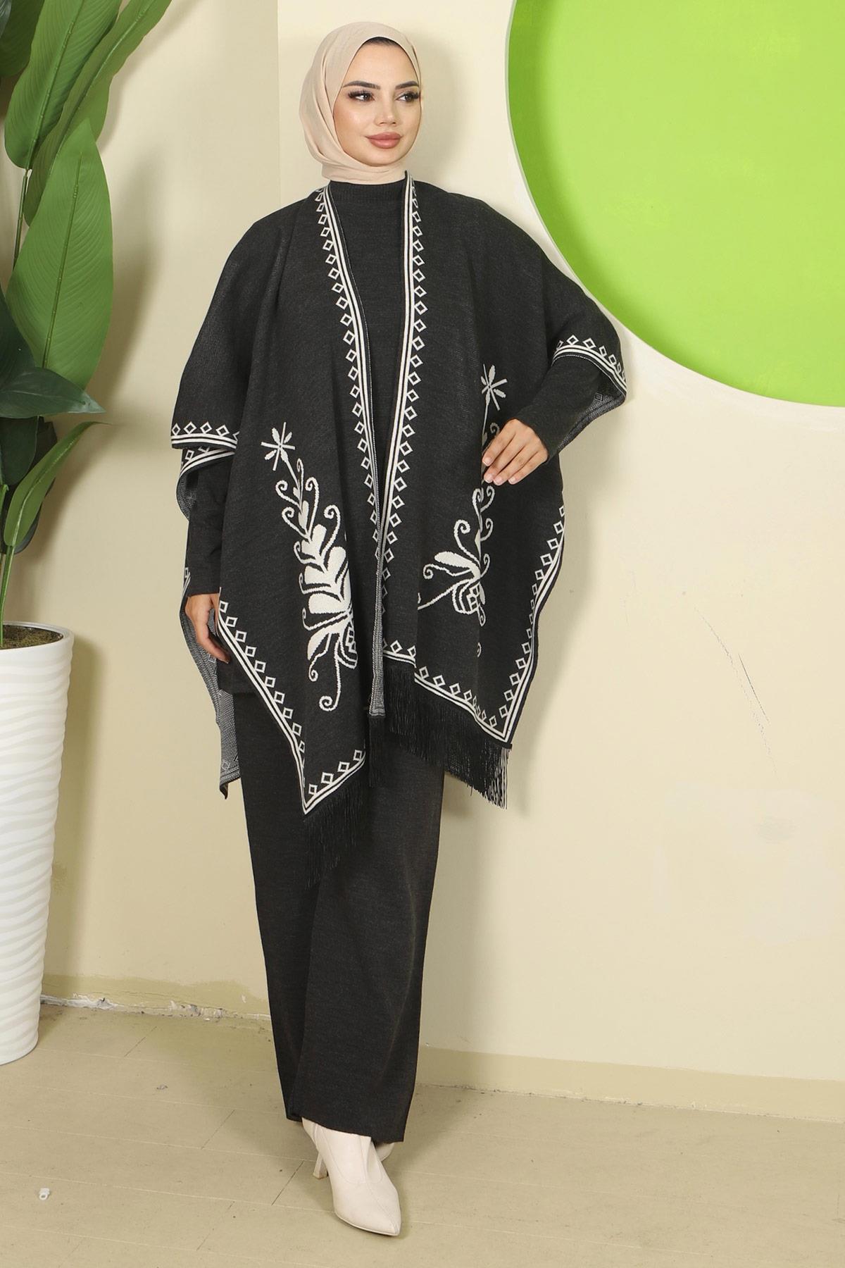 Pançolu Üçlü Triko Takım Antrasit HM2814