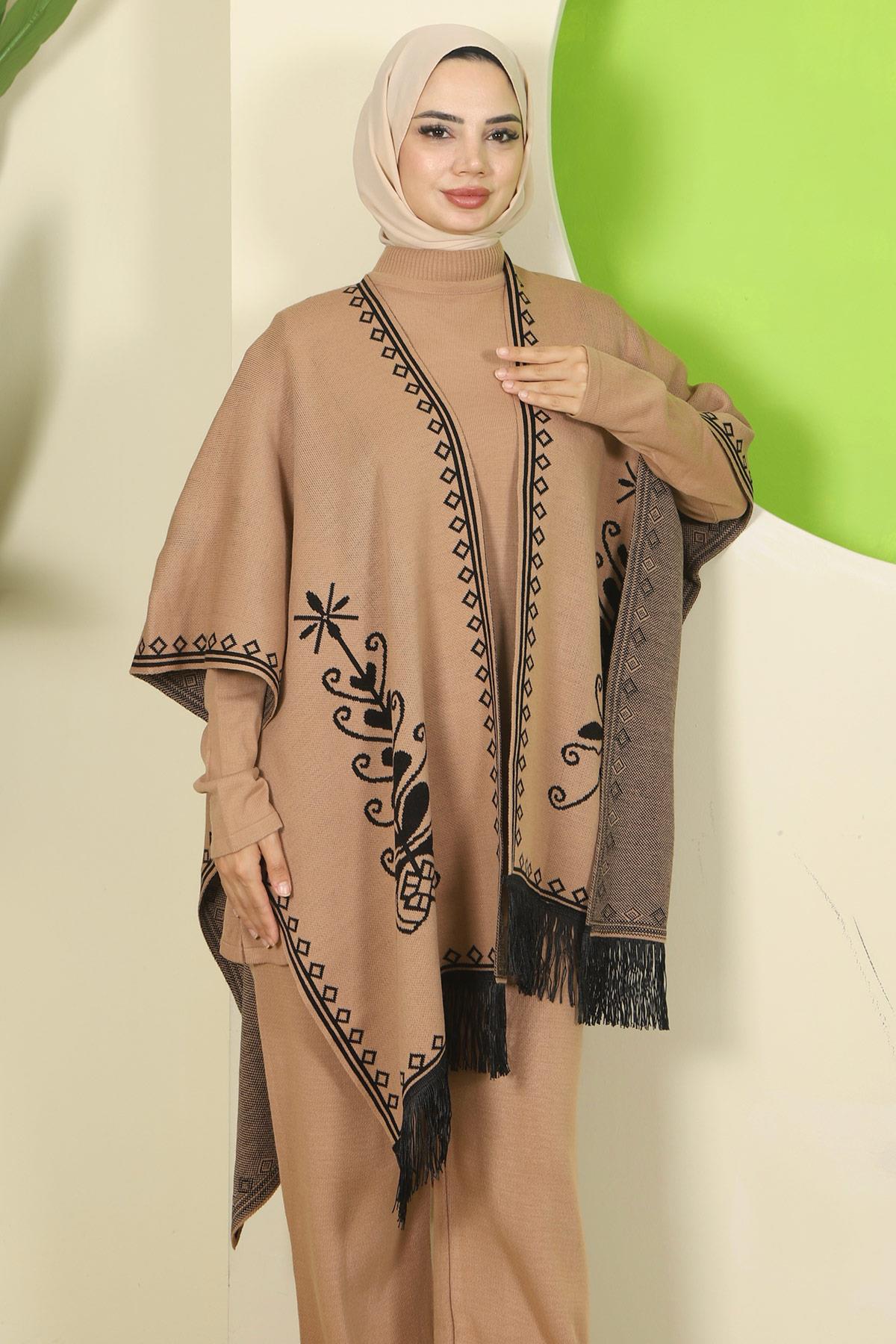 Pançolu Üçlü Triko Takım Camel HM2814