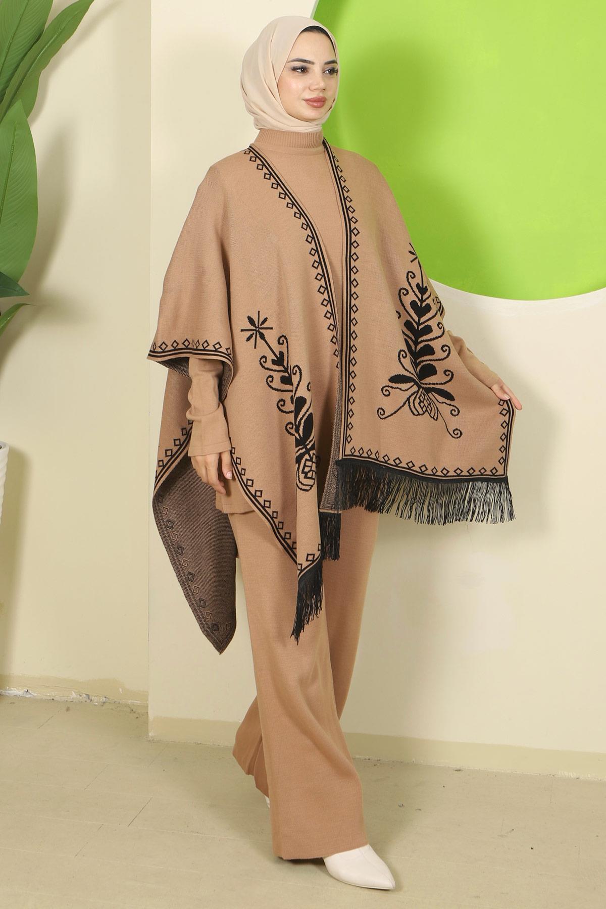 Pançolu Üçlü Triko Takım Camel HM2814