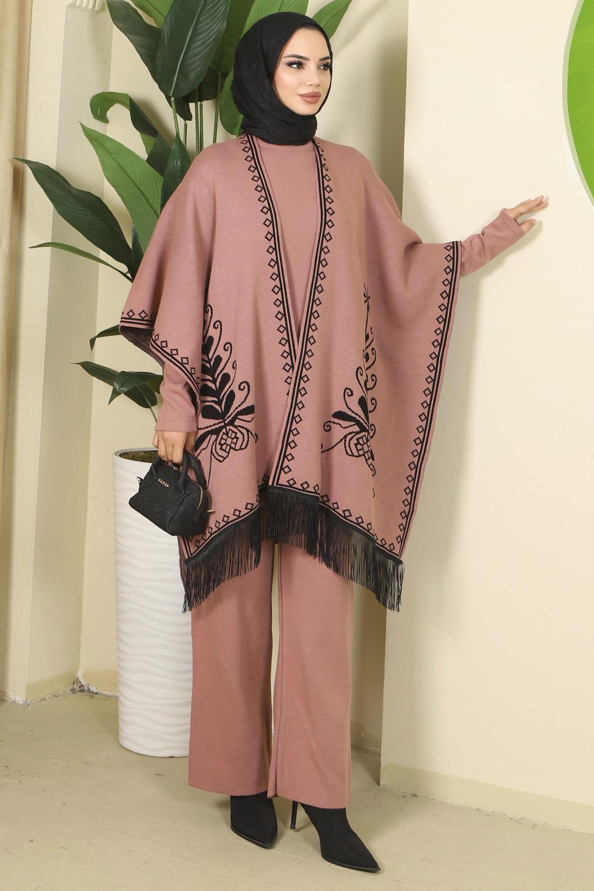 Pançolu Üçlü Triko Takım Gül Kurusu HM2814