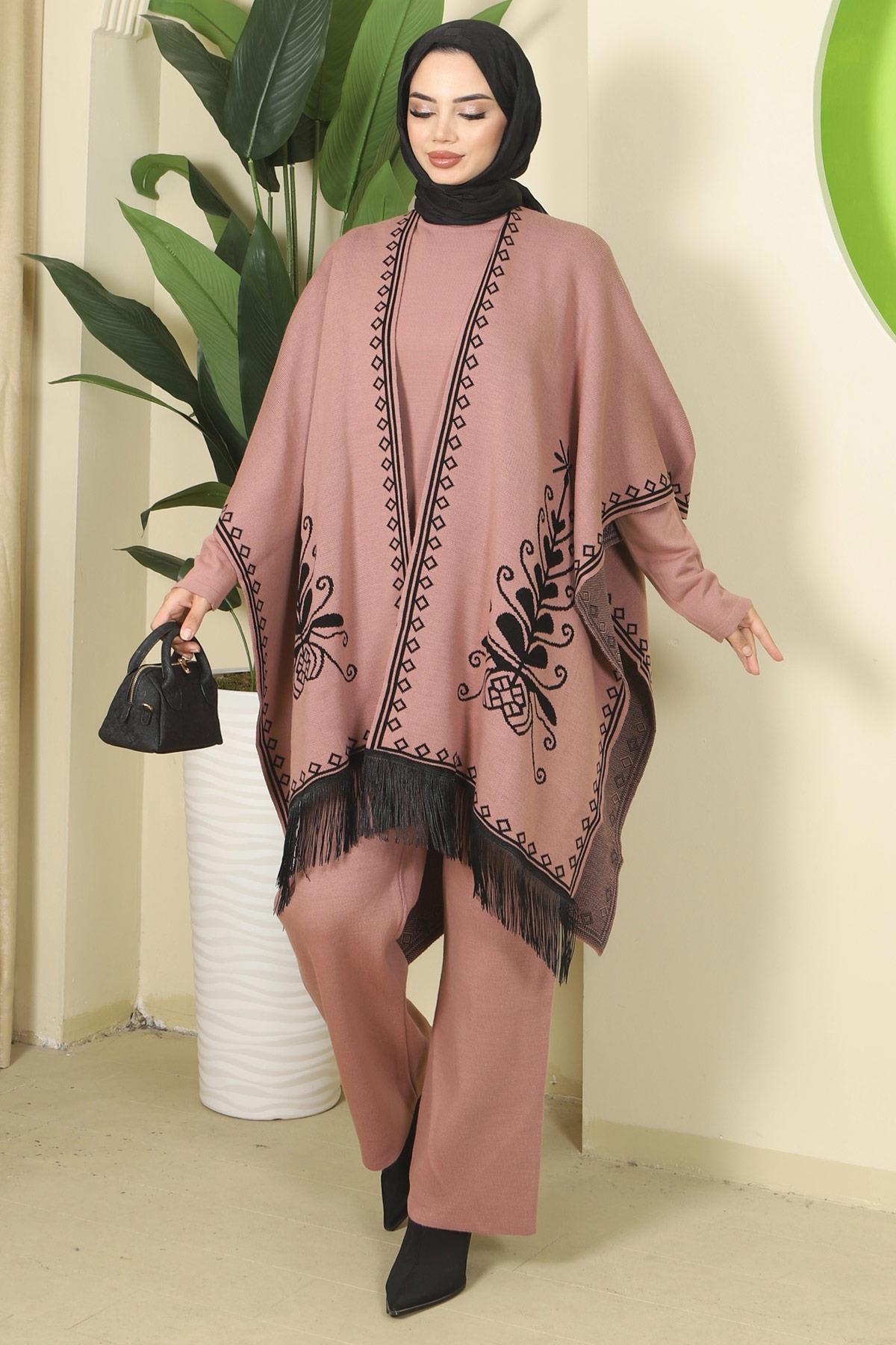 Pançolu Üçlü Triko Takım Gül Kurusu HM2814