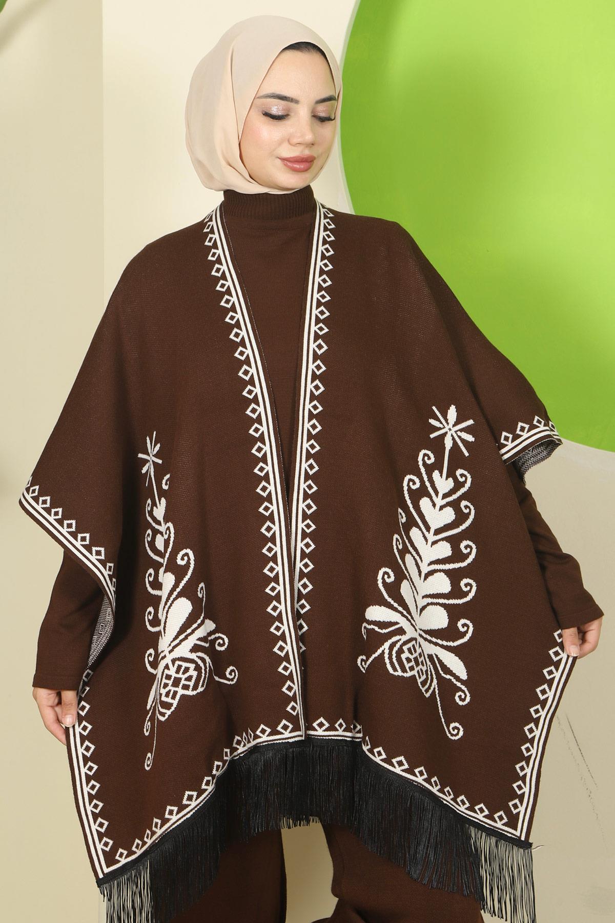 Pançolu Üçlü Triko Takım Kahverengi HM2814