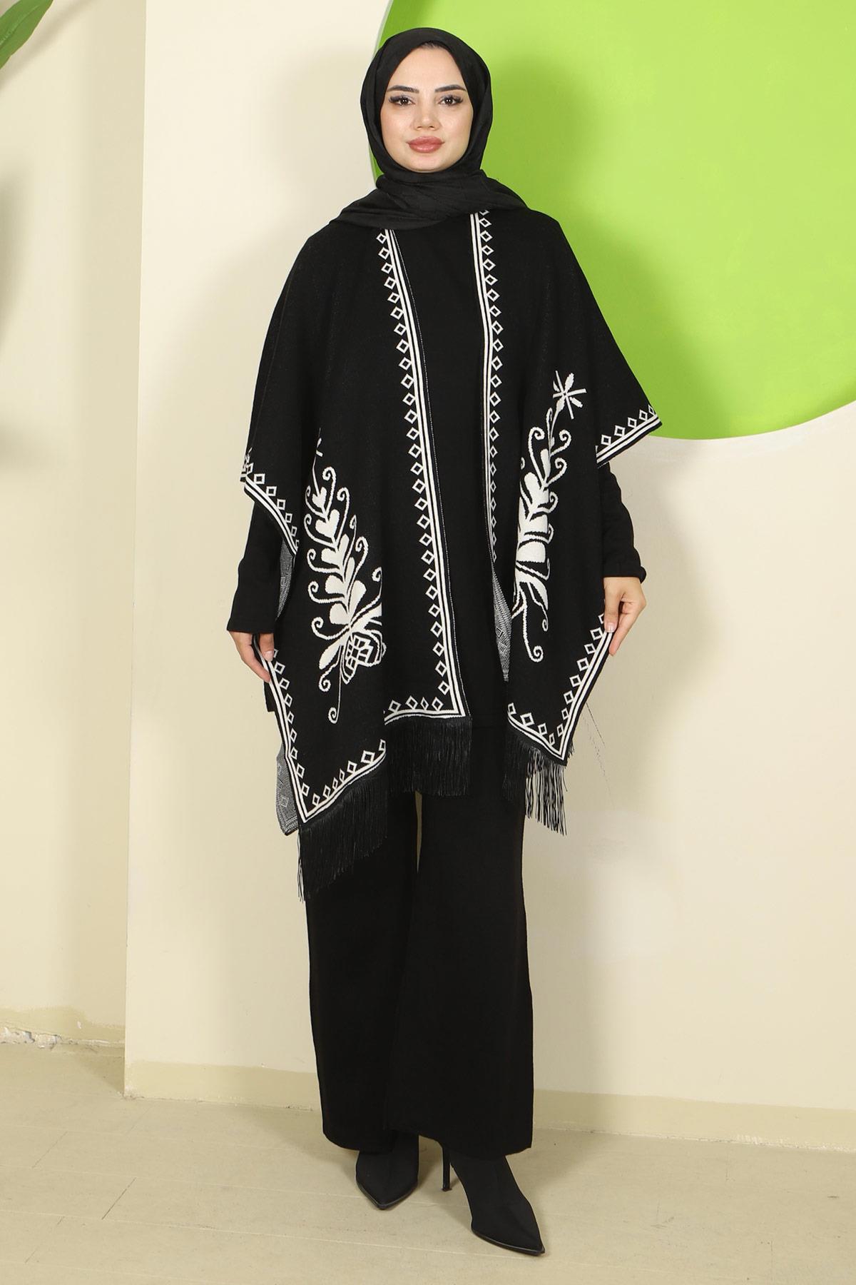 Pançolu Üçlü Triko Takım Siyah HM2814