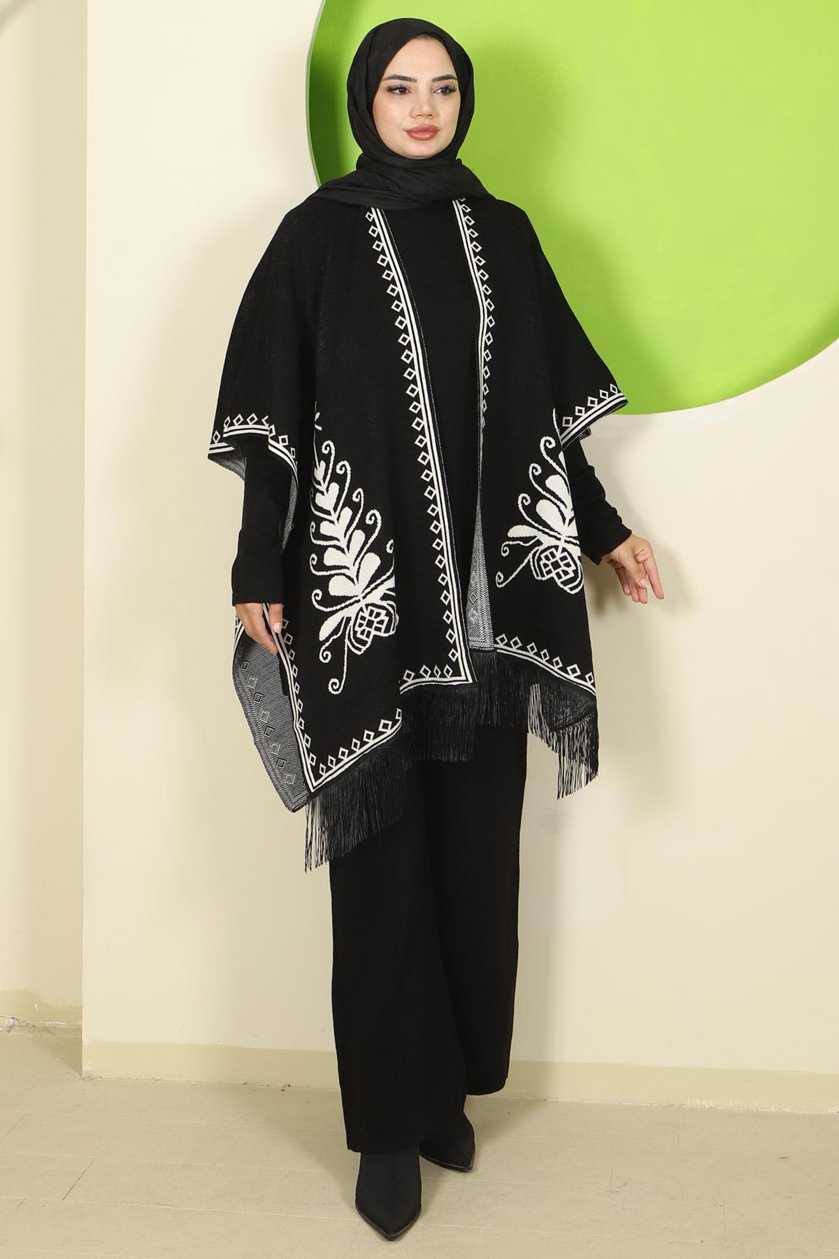 Pançolu Üçlü Triko Takım Siyah HM2814