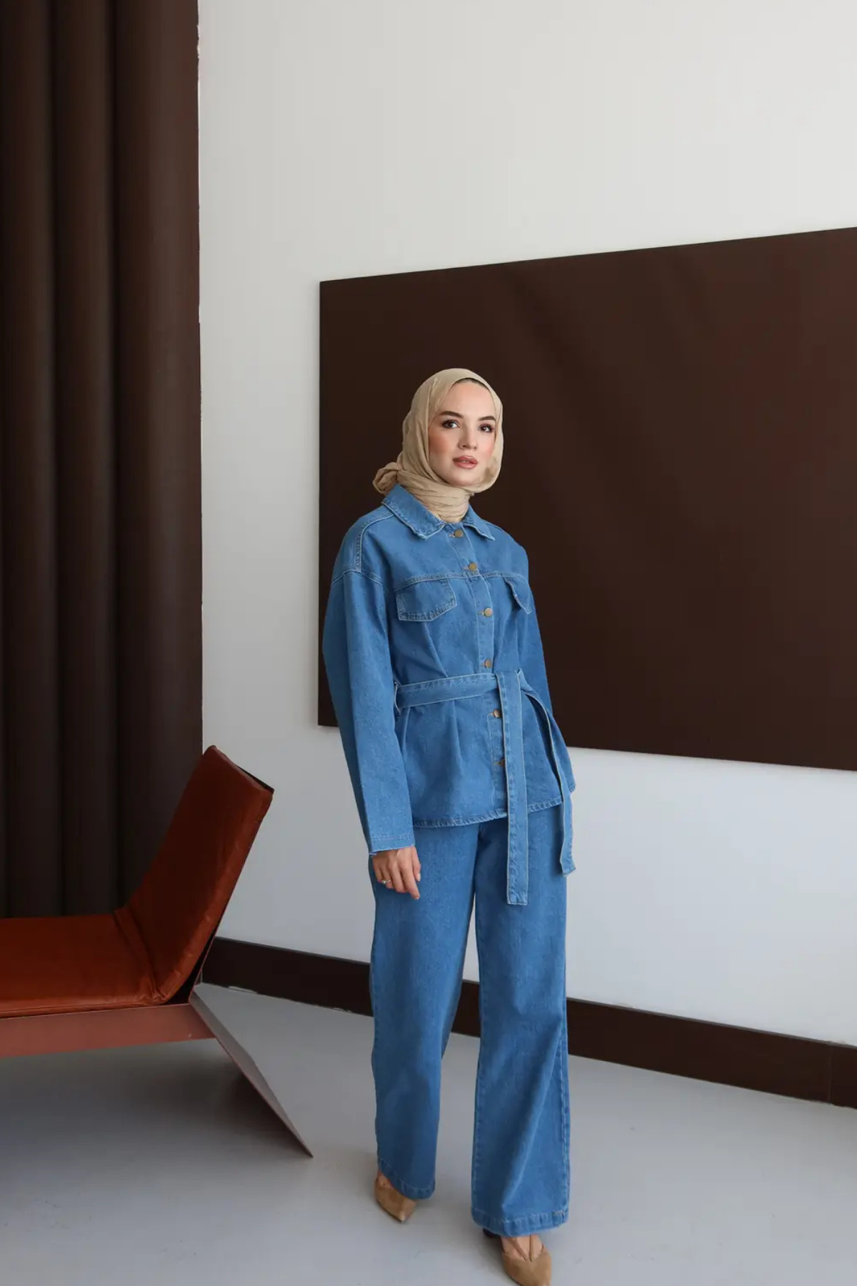 Premium Kot Takım Açık Mavi