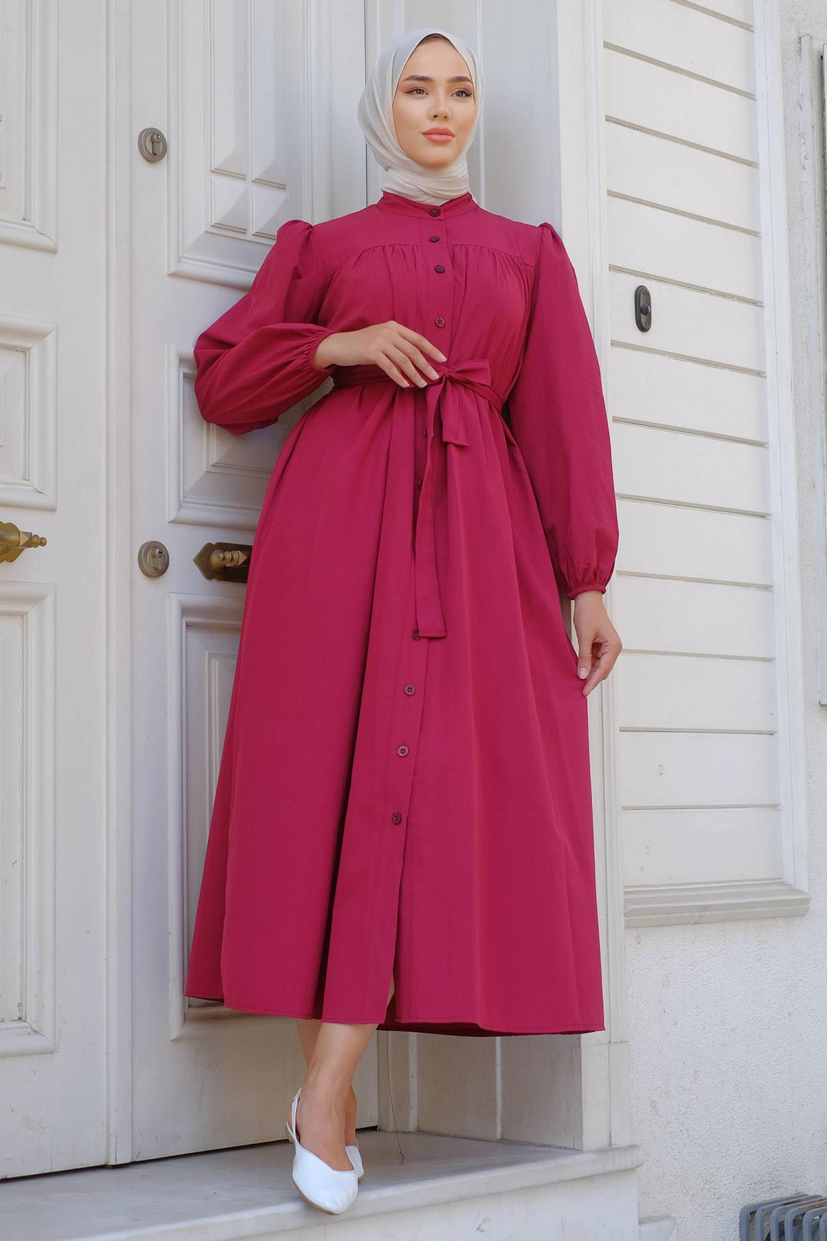Robalı Mevlana Elbise Bordo HM2223