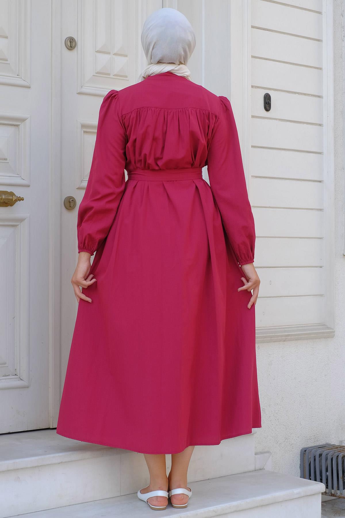 Robalı Mevlana Elbise Bordo HM2223