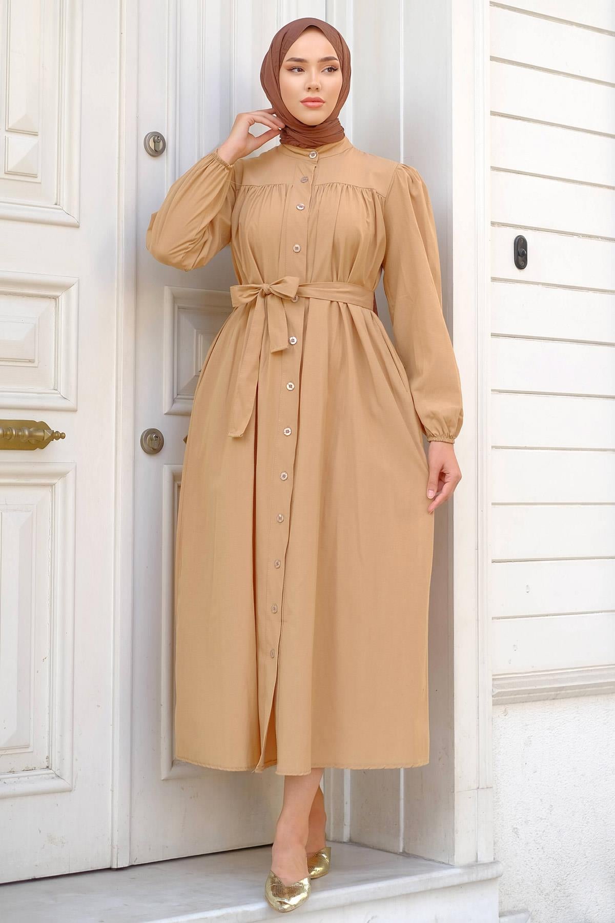 Robalı Mevlana Elbise Camel HM2223