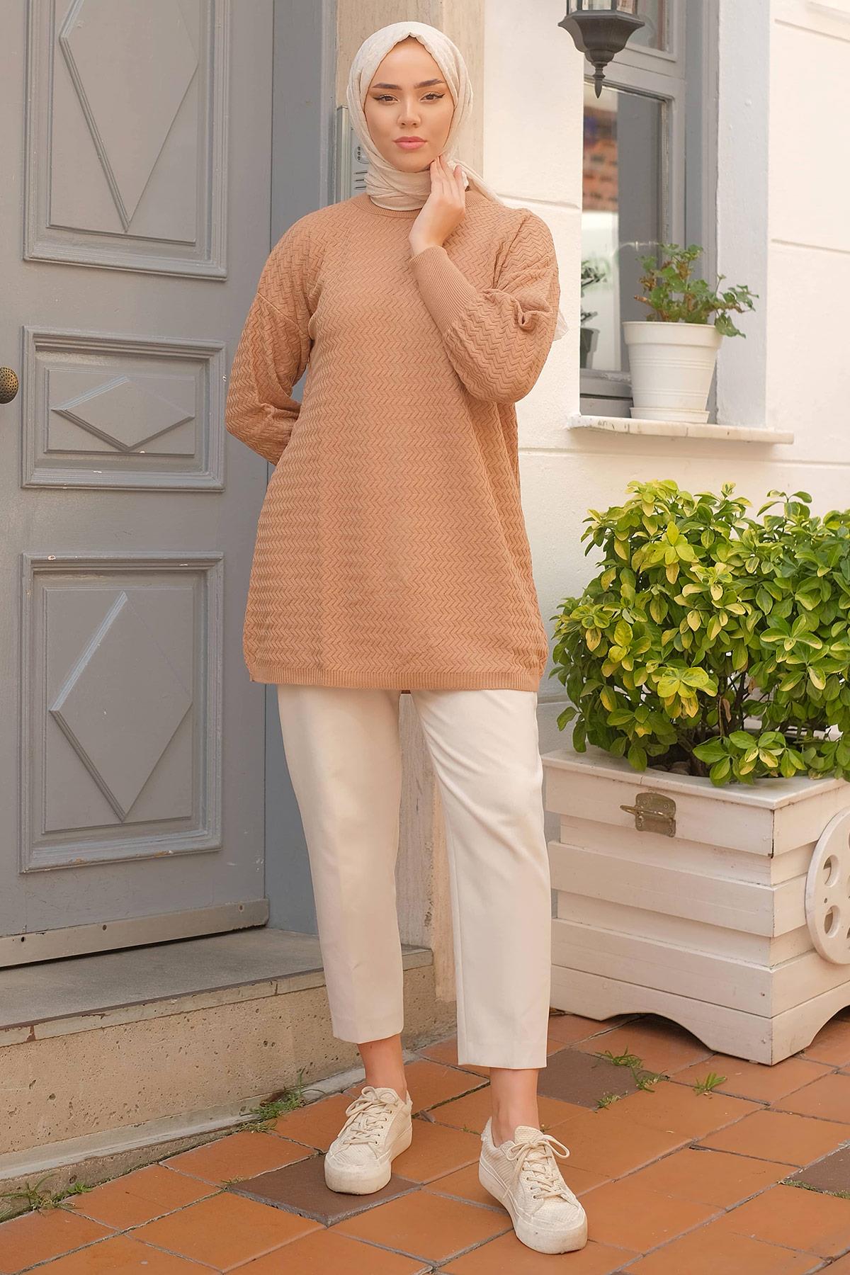 Salaş Triko Tunik Camel HM2230