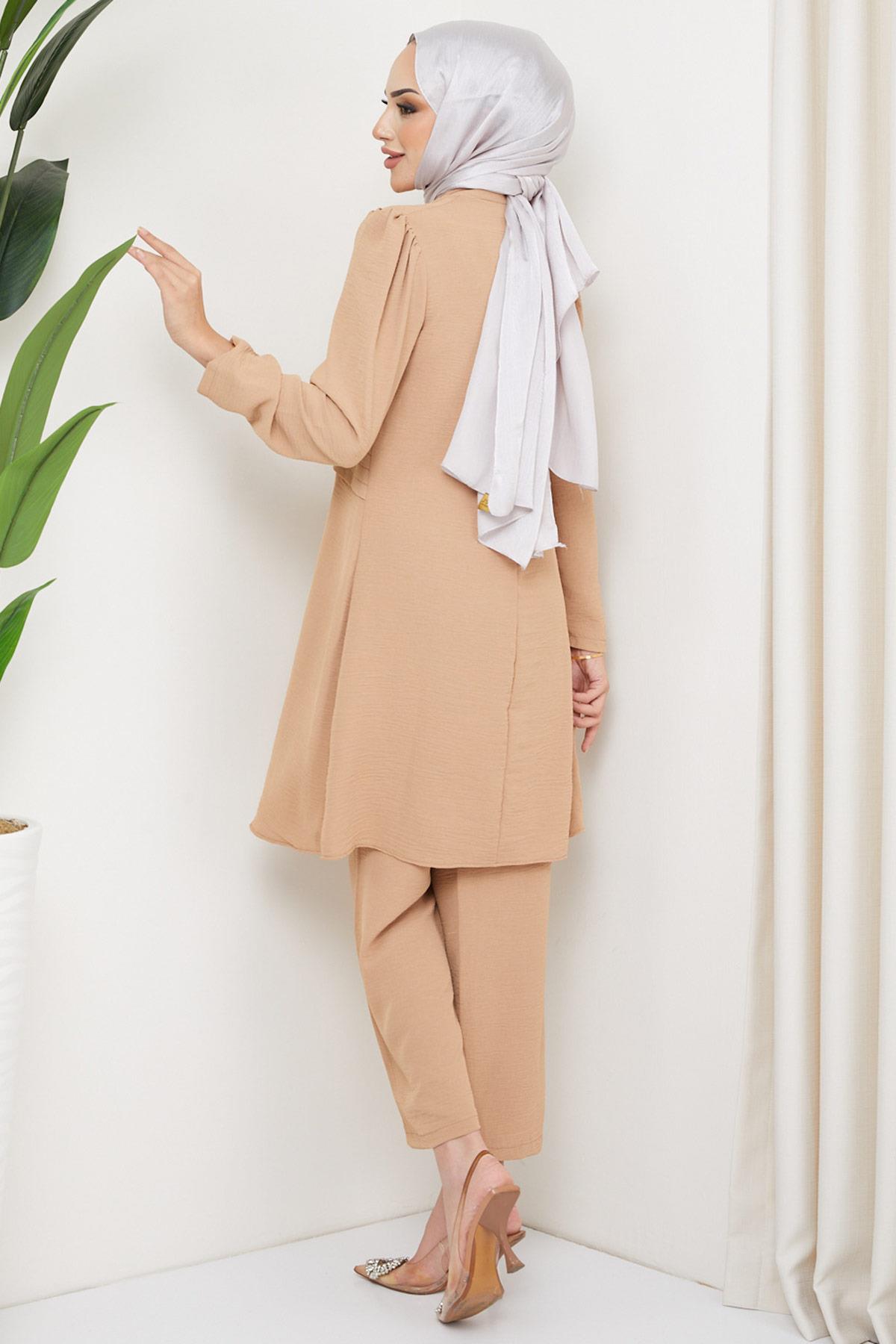 Taş Detaylı İkili Takım Camel HM2265
