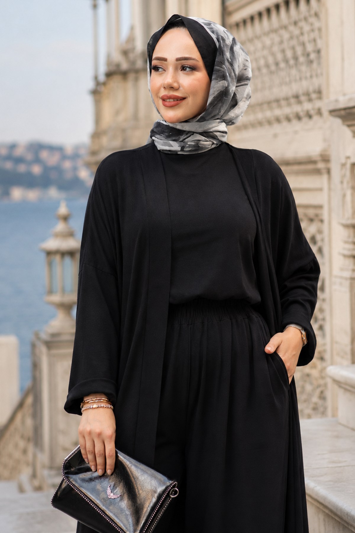 Üçlü Penye Takım Siyah HM2954