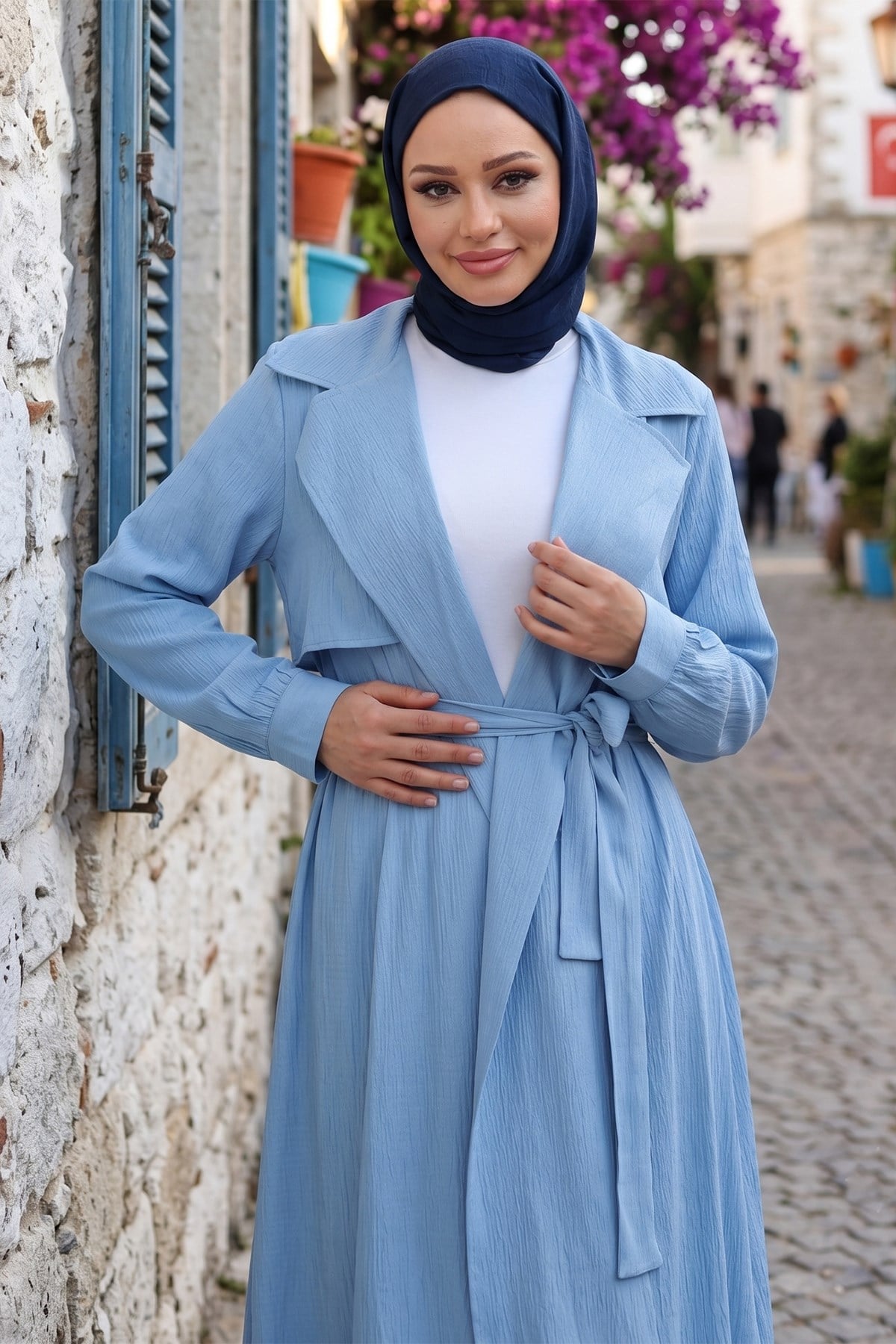 Uzun Kimonolu İkili Takım Bebe Mavisi HM2937