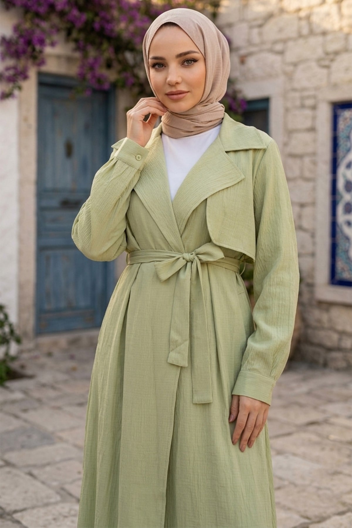 Uzun Kimonolu İkili Takım Mint HM2937