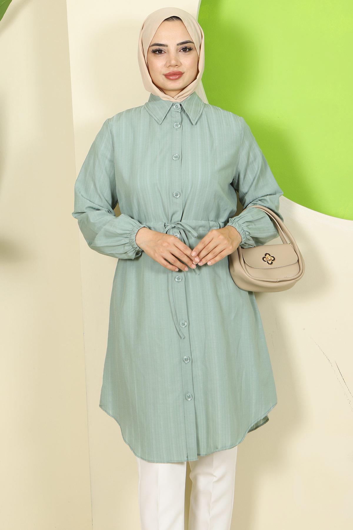 Yazlık Beli Bağlamalı Tunik Mint HM2811