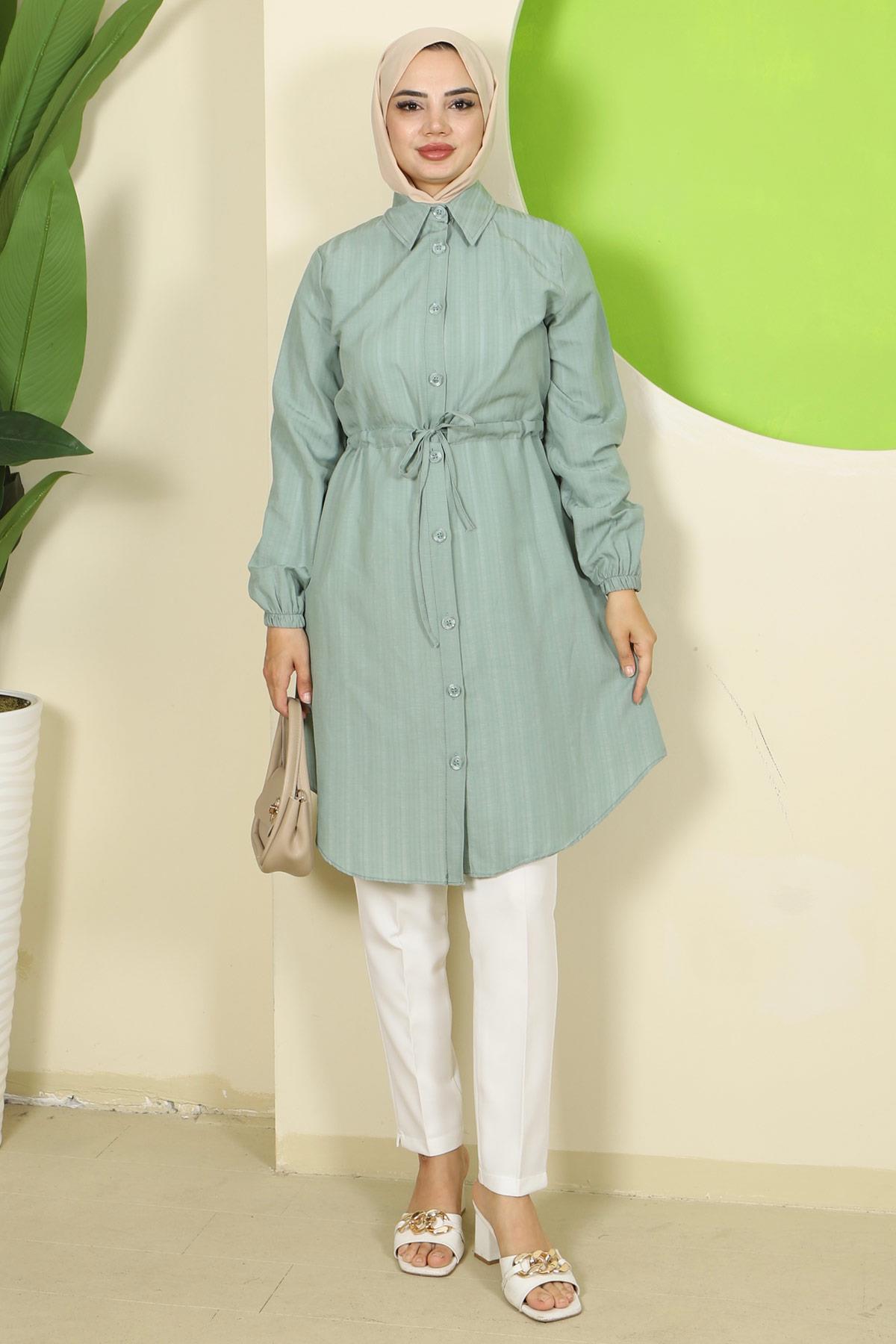 Yazlık Beli Bağlamalı Tunik Mint HM2811
