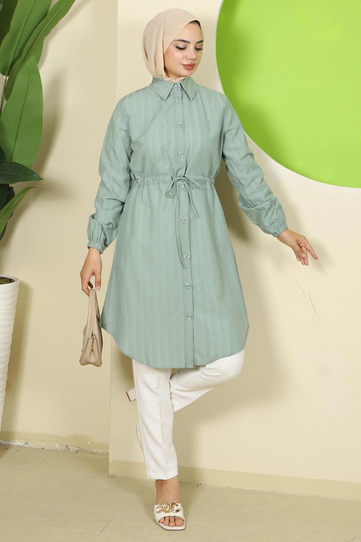 Yazlık Beli Bağlamalı Tunik Mint HM2811