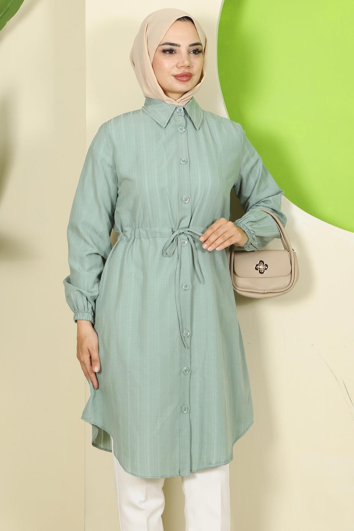 Yazlık Beli Bağlamalı Tunik Mint HM2811