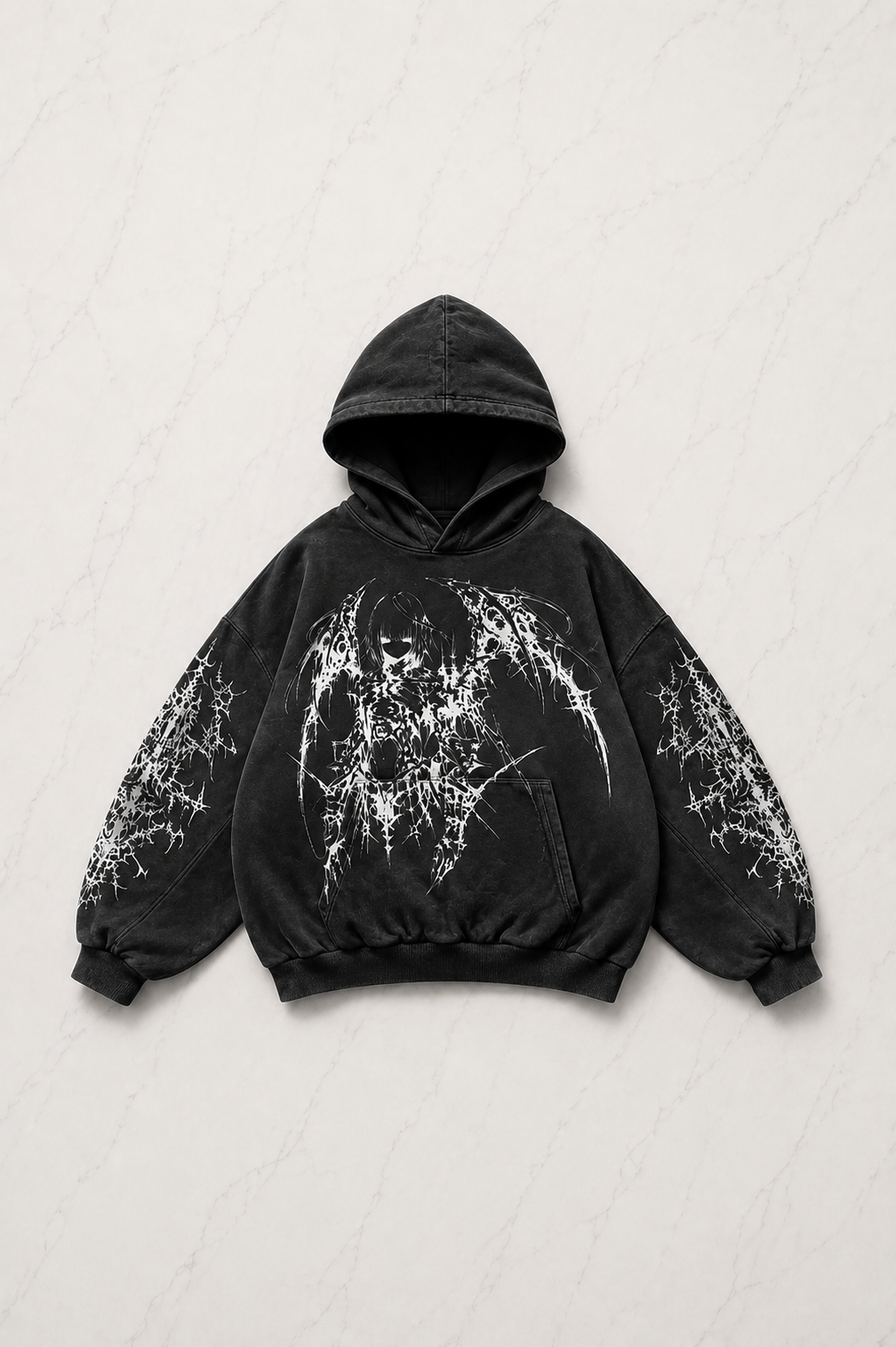  Siyah Warrior Dagger Woman Gothic Kapüşonlu Sweatshirt
