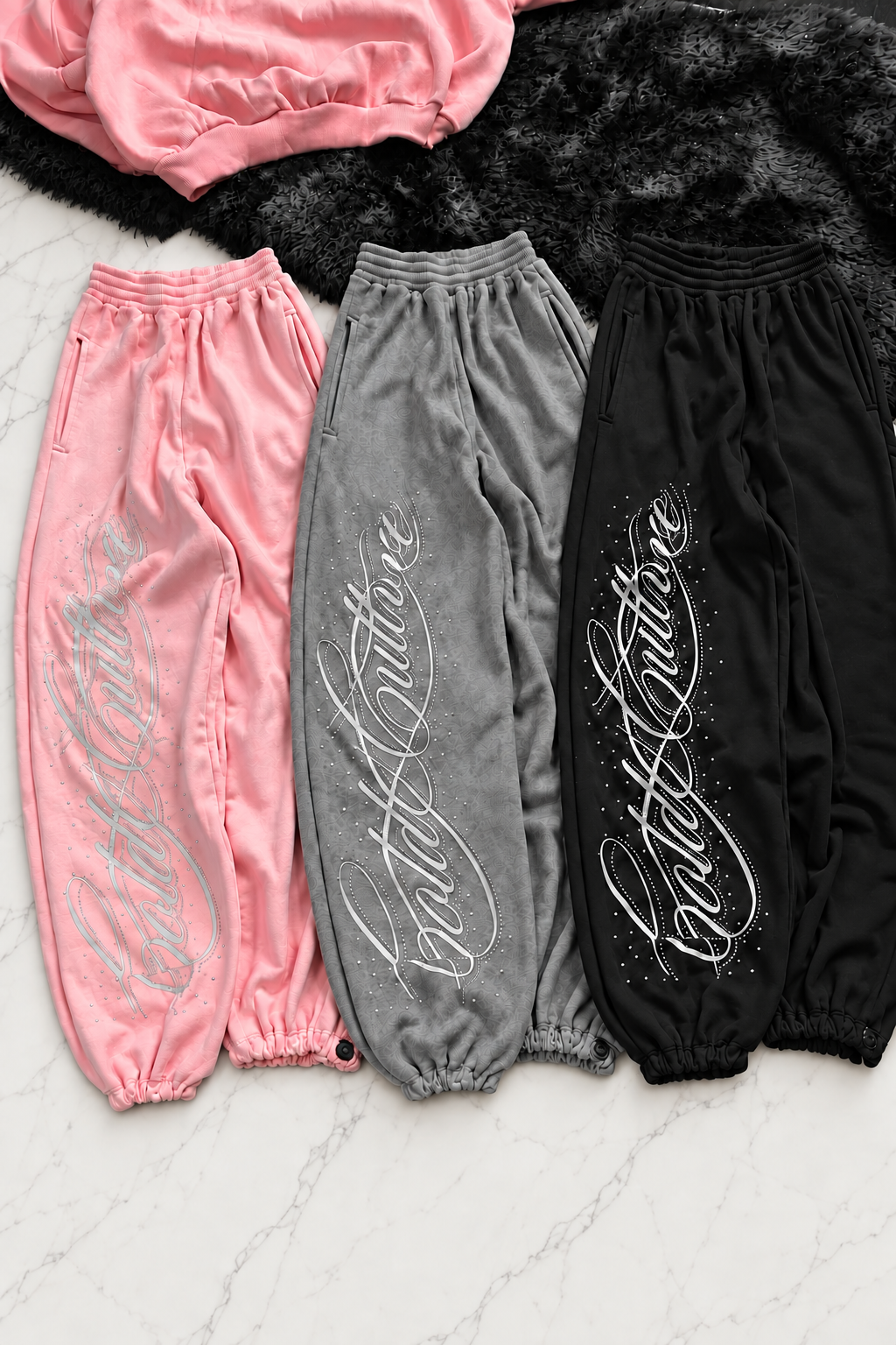 Angel Taşlı Baggy Unisex Eşofman Altı