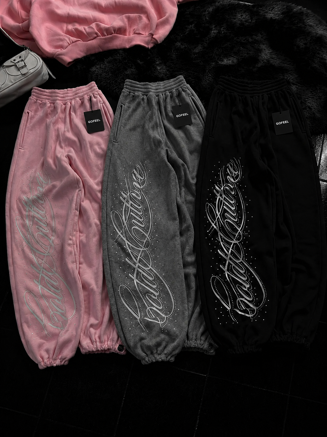 Angel Taşlı Baggy Unisex Eşofman Altı