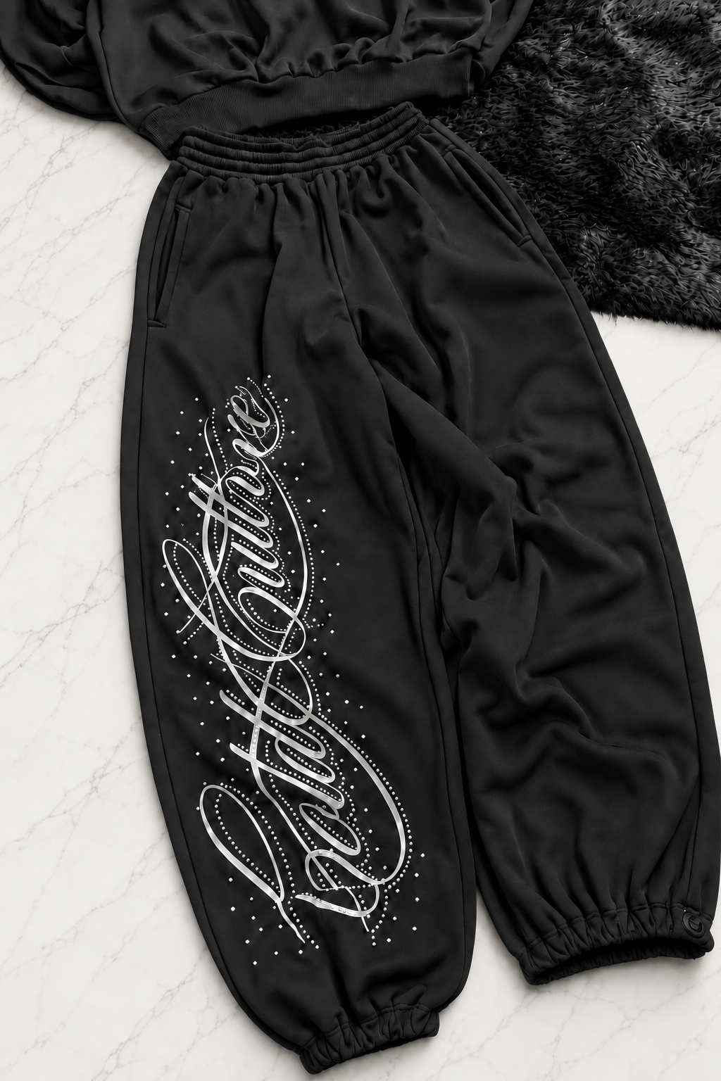 Angel Taşlı Baggy Unisex Eşofman Altı