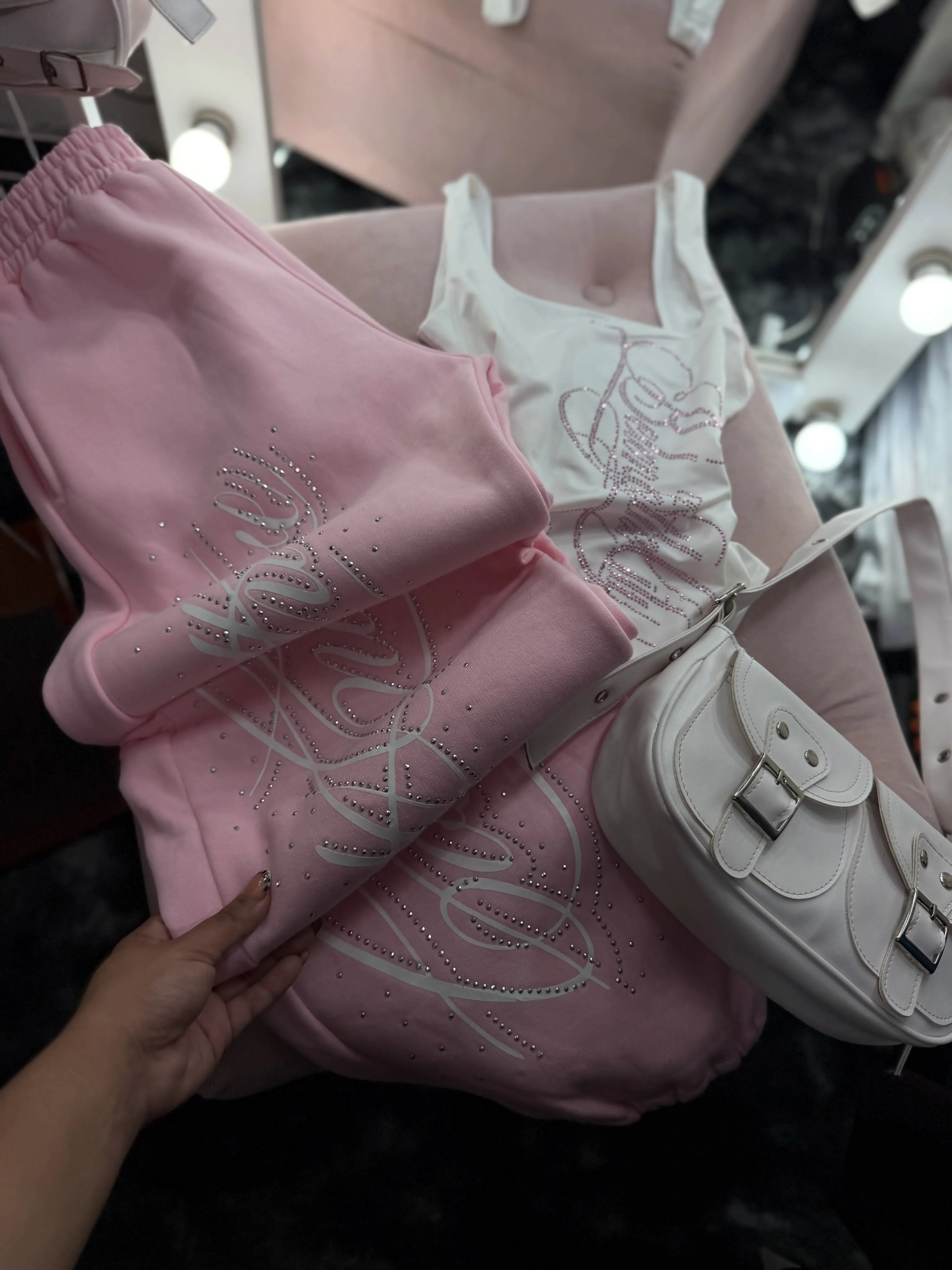 Angel Taşlı Baggy Unisex Eşofman Altı