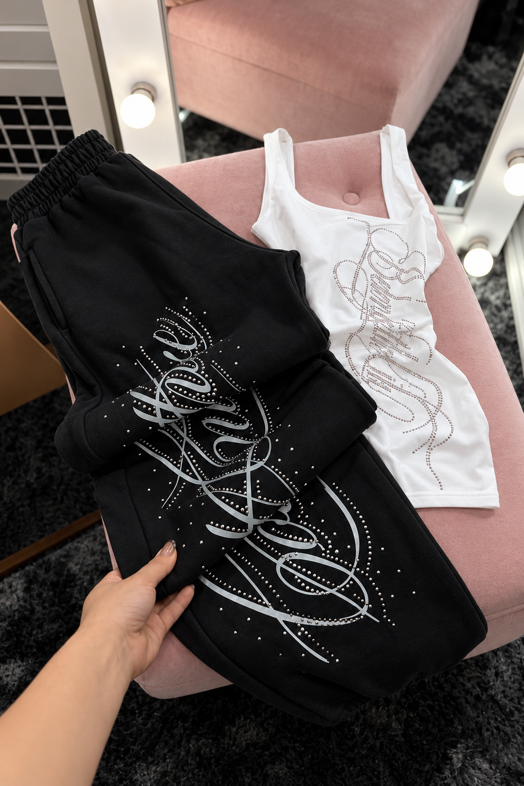 Angel Taşlı Baggy Unisex Eşofman Takımı