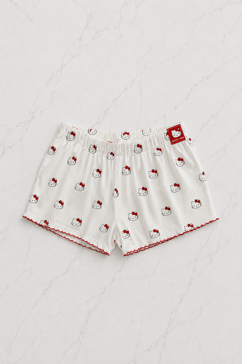 Beyaz Hello Kitty Aesthetic Red Alt Üst Takım