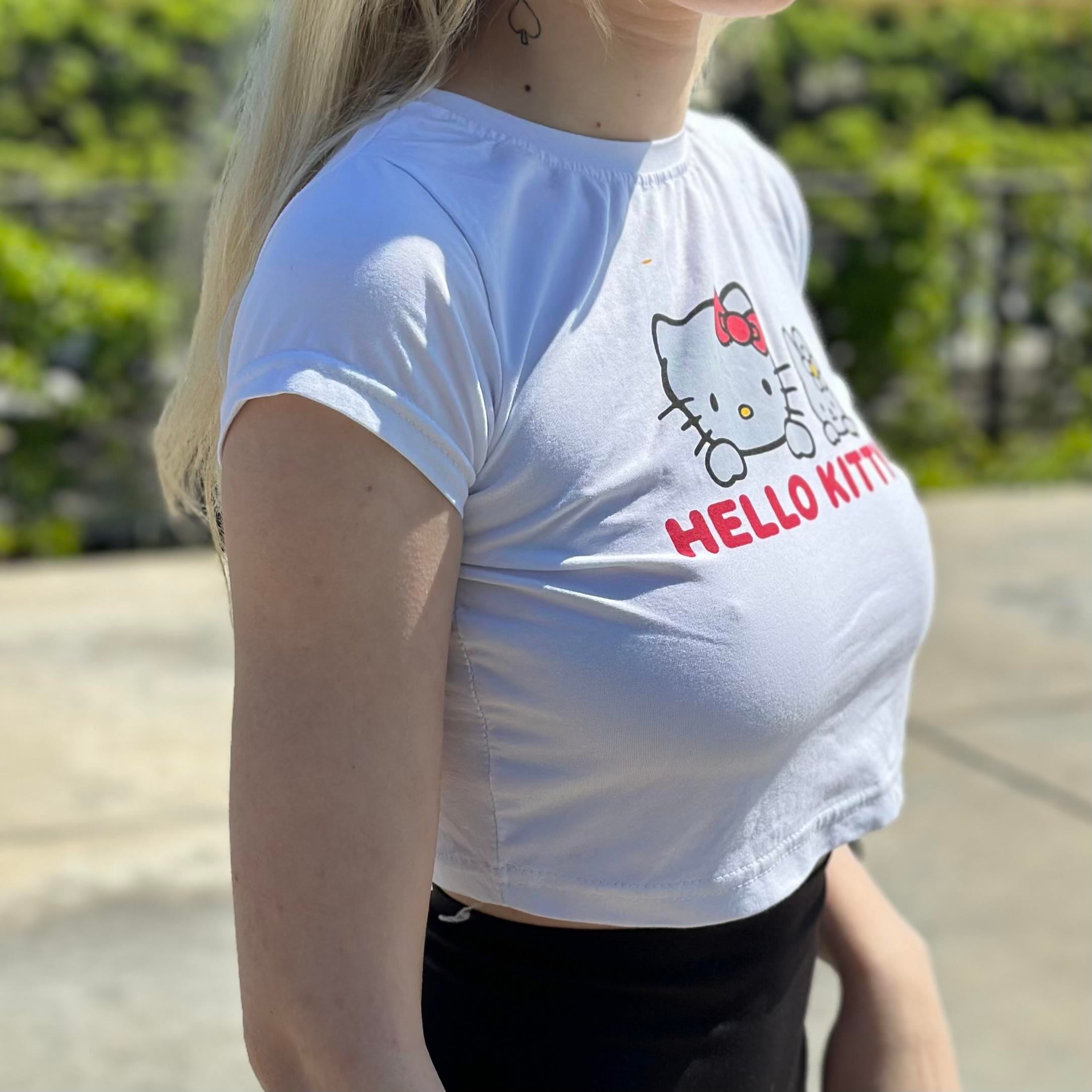Beyaz Hello Kitty Crop Top