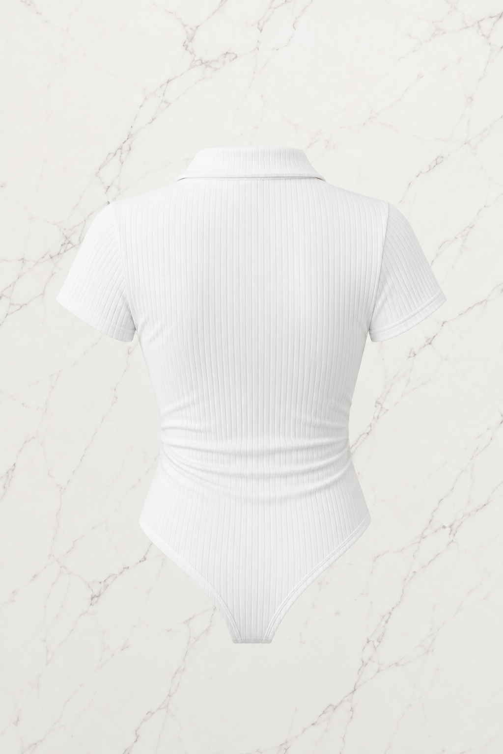 Beyaz Polo Yaka Fitilli Likralı Premium Zıbın