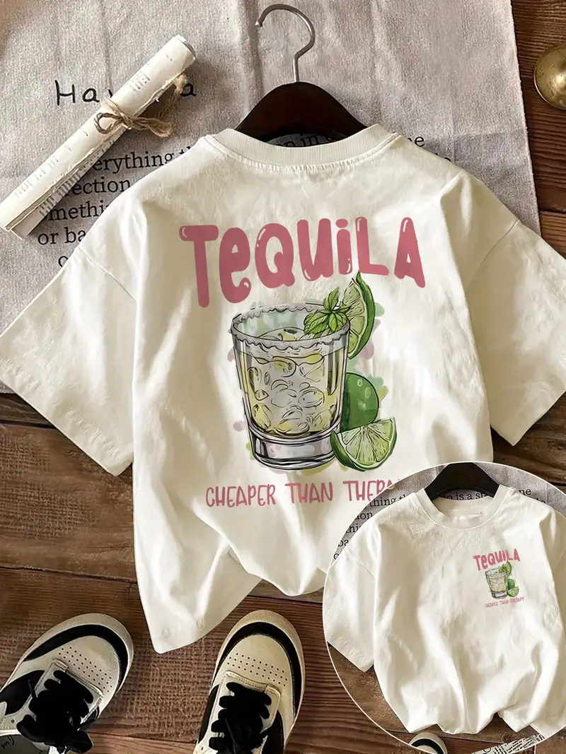 Beyaz Tequila Kısa Kol Oversize T-Shirt