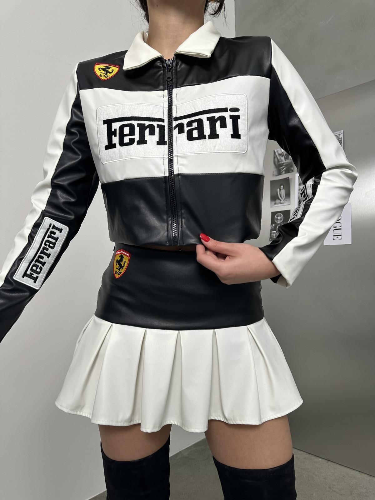 Black Ferrari Fource Couple Deri Takım