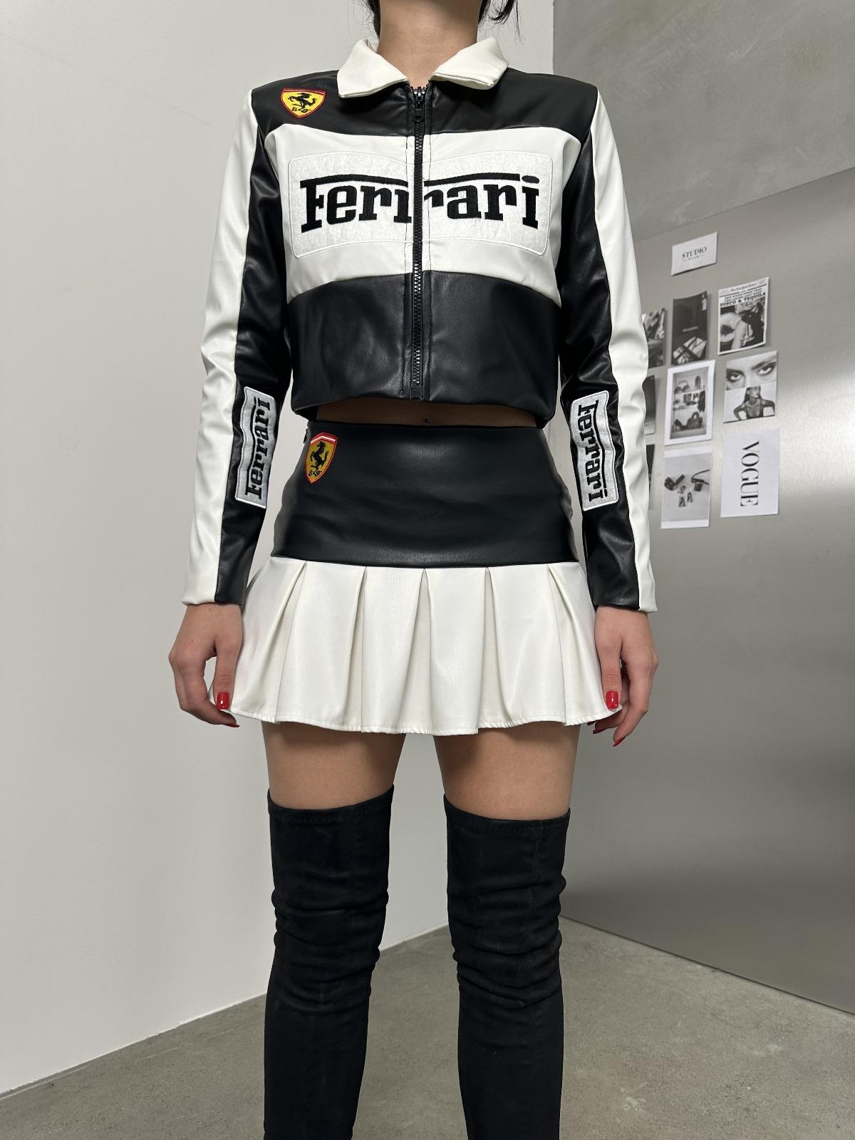 Black Ferrari Fource Couple Deri Takım