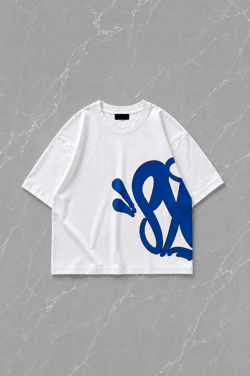Blue Street Graffiti Beyaz Unisex T-shirt & Şort Takım