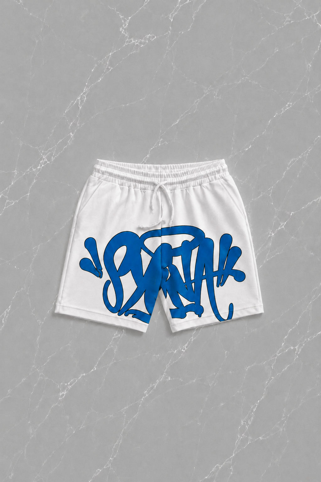 Blue Street Graffiti Beyaz Unisex T-shirt & Şort Takım
