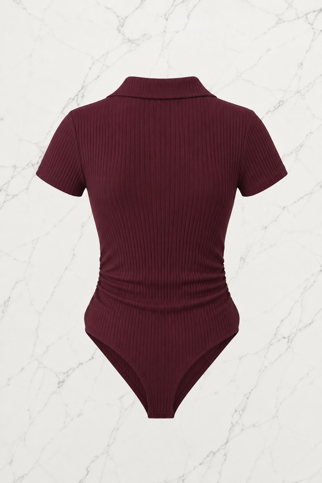 Bordo Polo Yaka Fitilli Likralı Premium Zıbın