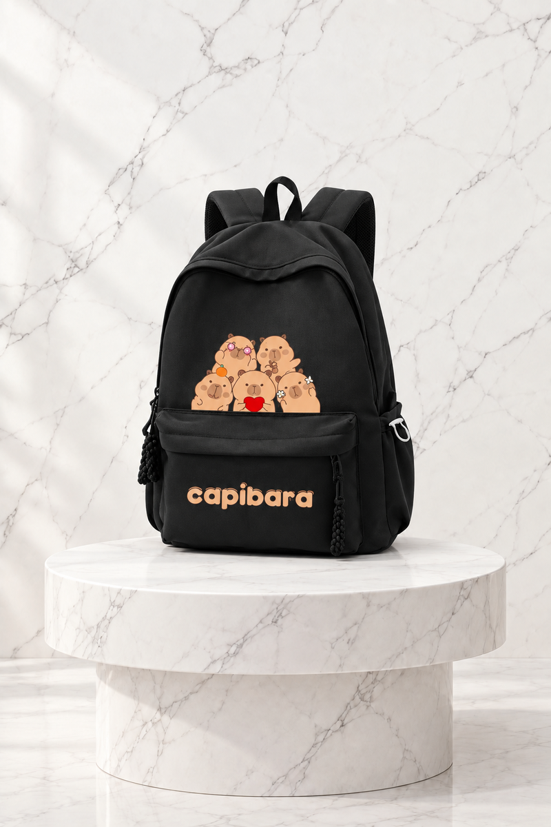 Capibara Baskılı Sırt Okul Çantası