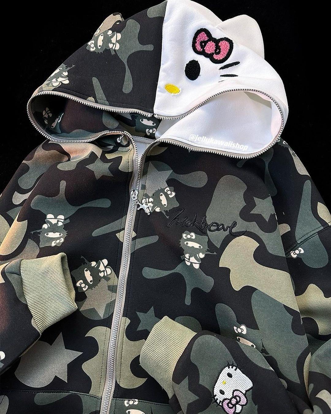 Cat Hello Kitty Detail Oversize Hırka
