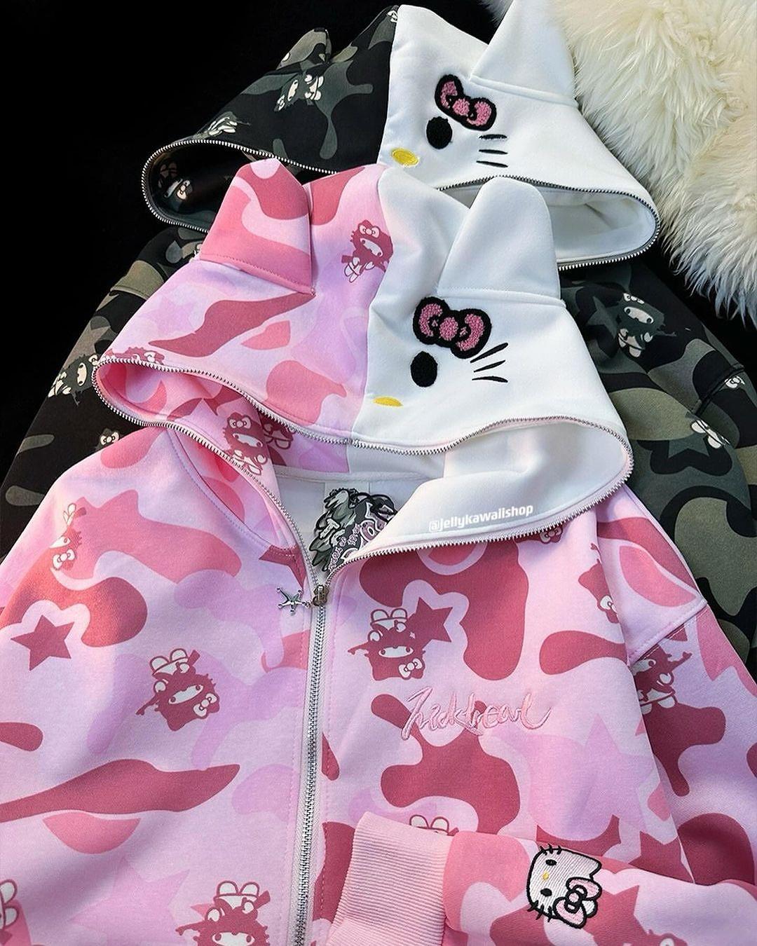 Cat Hello Kitty Detail Oversize Hırka