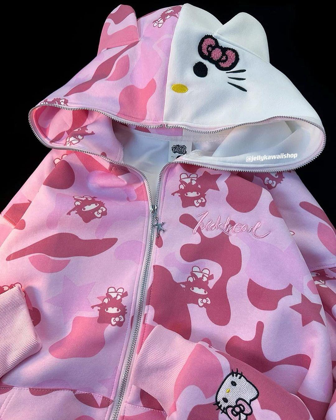 Cat Hello Kitty Detail Oversize Hırka