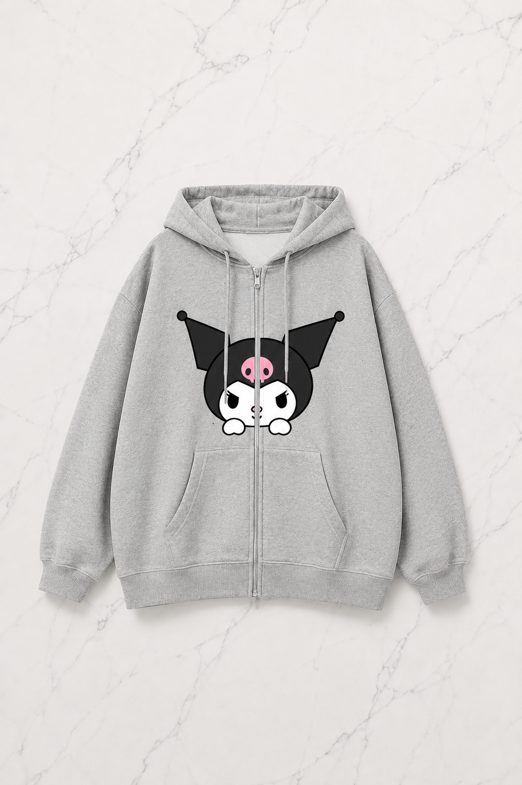 Cute Kuromi Detail Oversize Unisex Sweatshirt