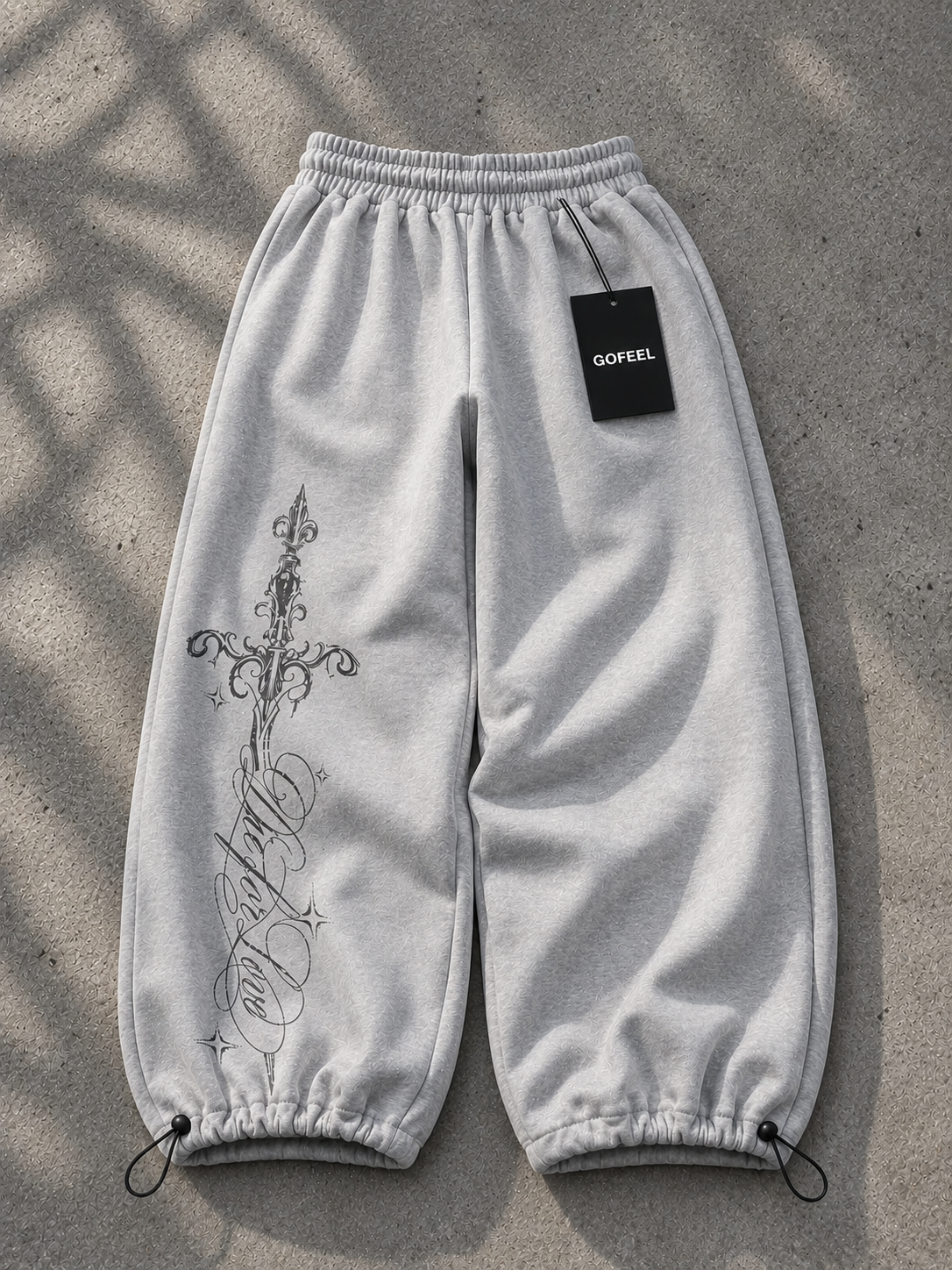 Defeat Gothic Detaylı Baggy Unisex Eşofman Altı