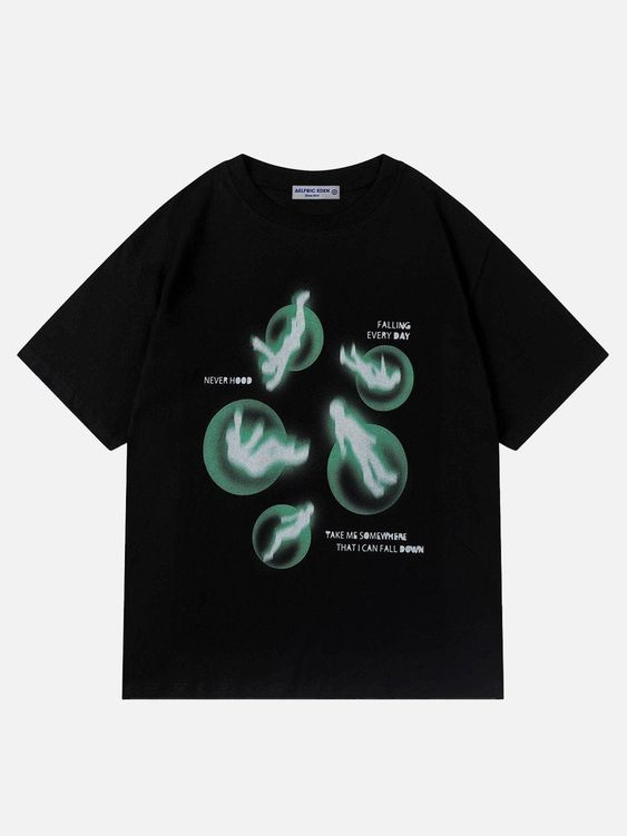 Evolution Oversize Unisex Siyah T-shirt