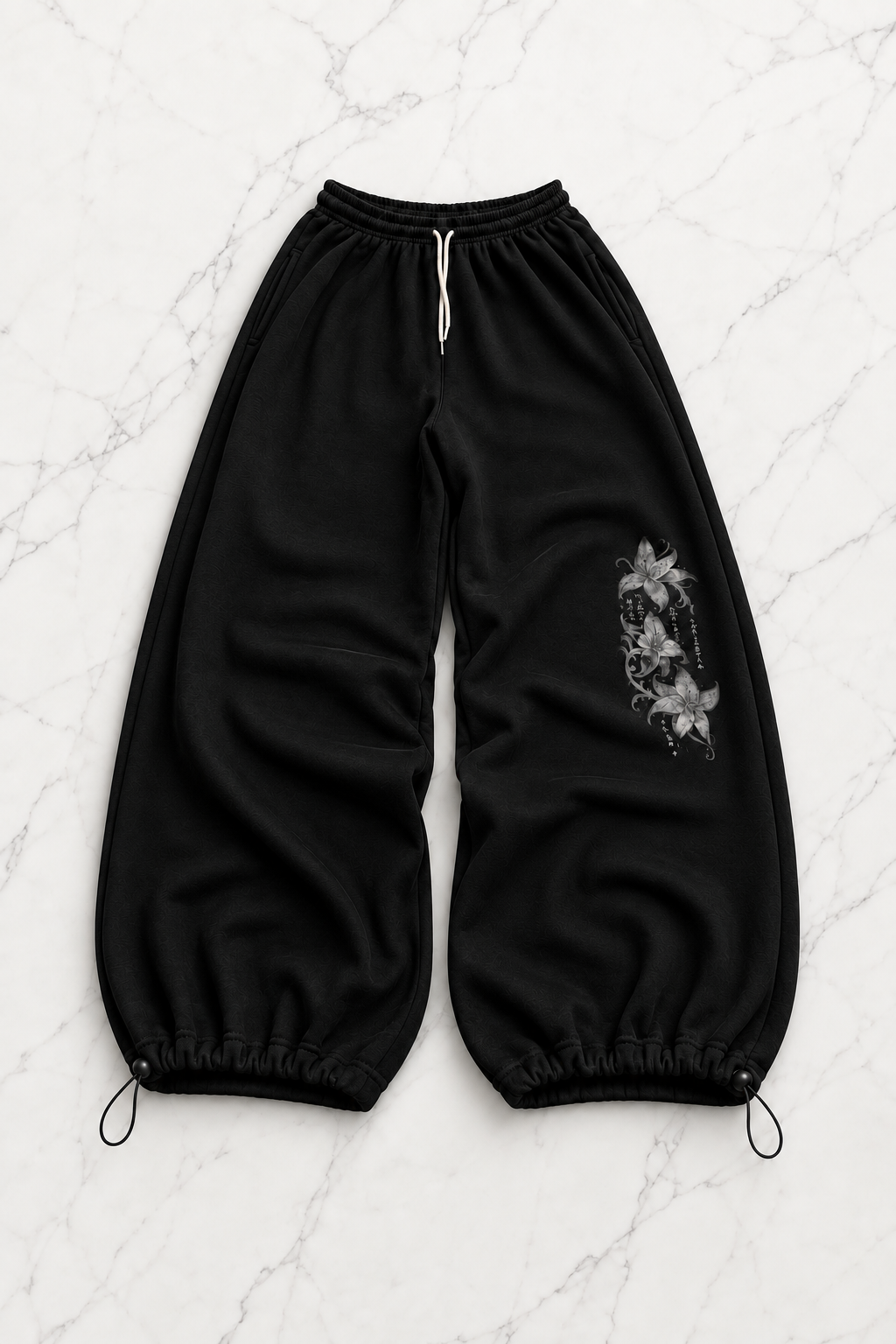 Flower Baggy Kalıp Unisex Eşofman Altı