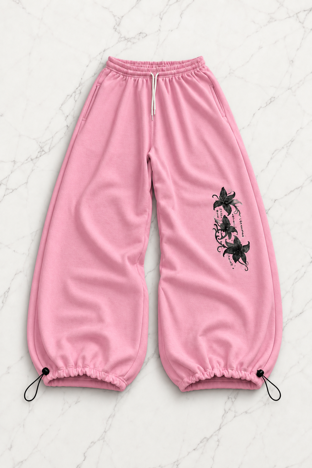 Flower Baggy Kalıp Unisex Eşofman Altı