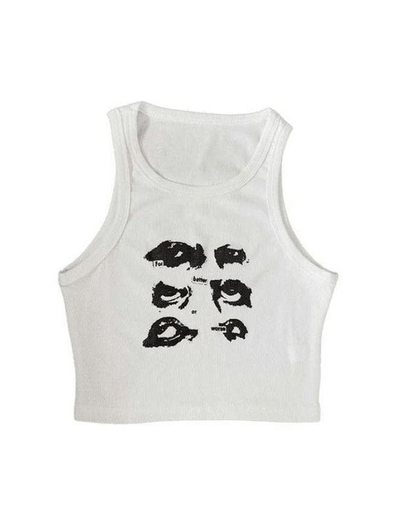Funny Face Detail Crop Top